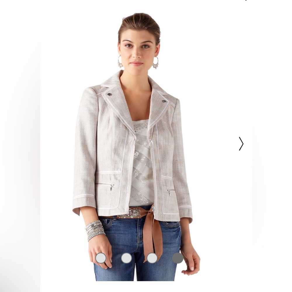 WHBM Cropped Tweed Blazer